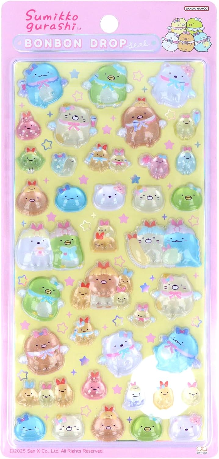 サンスター文具 すみっコぐらし グッズ シール ボンボンドロップシール ピンク 4901770114873のサムネイル