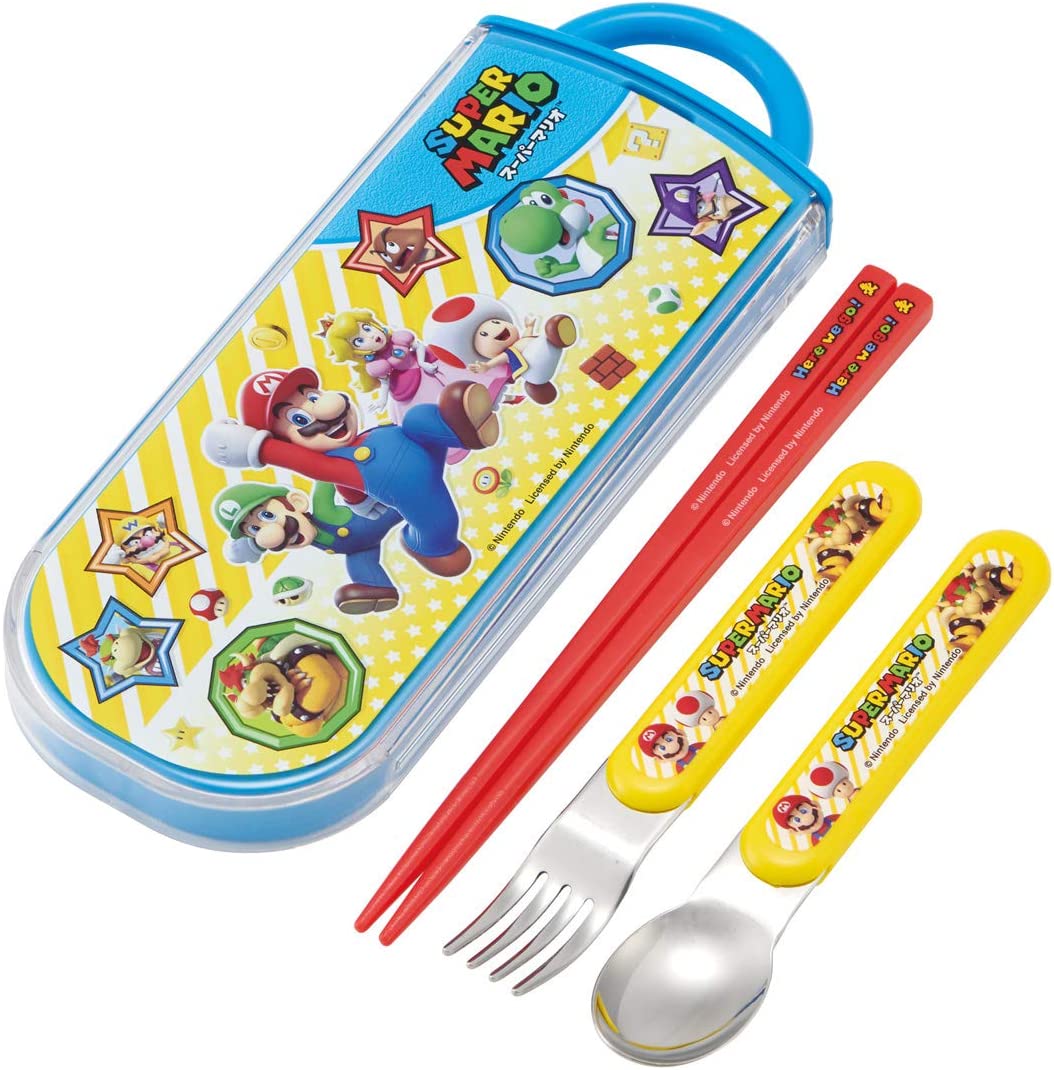 スケーター 子供用 抗菌 スライド トリオセット お弁当 箸 スプーン フォーク スーパーマリオ 男の子 日本製 4973307513107 男の子 キャラクター 人気 ゲーム キャラクター はし ハシ 食器 ランチ 3個 3点 セット 弁当 〇