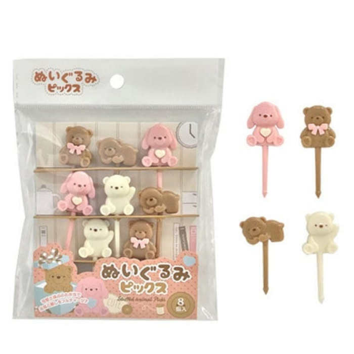 ぬいぐるみ ピックス 8本入 4982494331692 パーティ ランチ 誕生日 弁当 弁当箱 爪楊枝 楊枝 つまようじ 可愛い かわいい くま うさぎ 人形 おもちゃ 女の子 ピック pic pics ガーリー 女児 子供