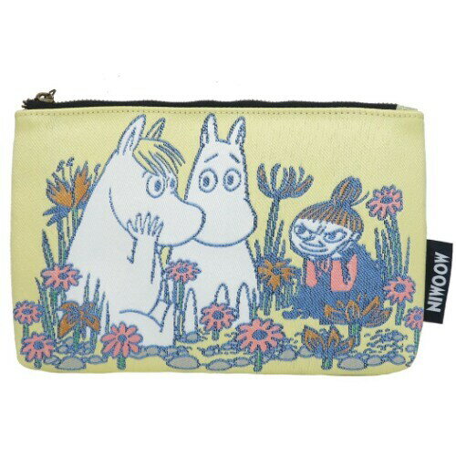 ムーミン ゴブラン織りフラットポーチ イエロー 4901770637280 アニメ キャラクター ポーチ ケース かわいい 黄色 北欧 トロール 人気 ギフト プレゼント