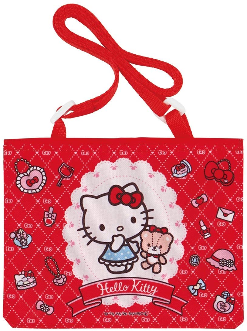 スケーター おでかけポケット ポーチ ポシェット ショルダーベルト付 2WAY キティ おしゃれ ガール サンリオ 縦11×横14×マチ3cm ODKP2 4973307520686 斜めがけ ポシェット 子供 キッズ 女の子 バッグ マスク入れ 幼稚園 お出かけ ポケット ティッシュケース 小物