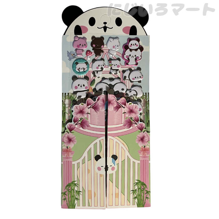 ぷにぷに パンダシール パンダ 4582424351389pink 可愛い かわいい ピンク イラスト アニメ 手帳 3Dシール ぱんだ 動物 白黒 プックリ プニプニ 立体 ぷくシール プクシール nijiiromart-10014596 買物サポーター にじいろマート サンプル画像2