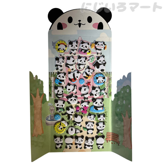 ぷにぷに パンダシール パンダ 4582424351389ukiwa 可愛い かわいい 浮き輪 イラスト アニメ 手帳 3Dシール ぱんだ 動物 白黒 プックリ プニプニ 立体 ぷくシール プクシール nijiiromart-10014595 買物サポーター にじいろマート パッケージ画像