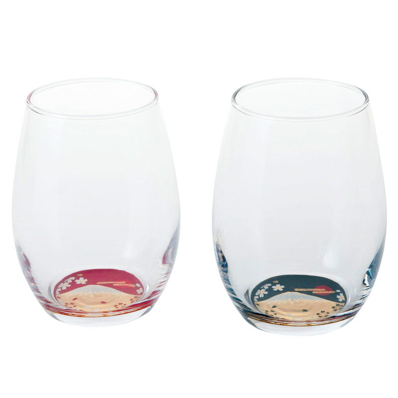 ぬりもんde Verre 蒔絵富士山 ダルマグラスペア