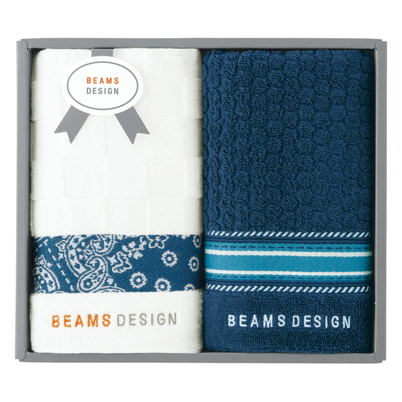 樂天商城 - BEAMS DESIGN チェッカーバンダナ フェイスタオル2P（ネイビー）