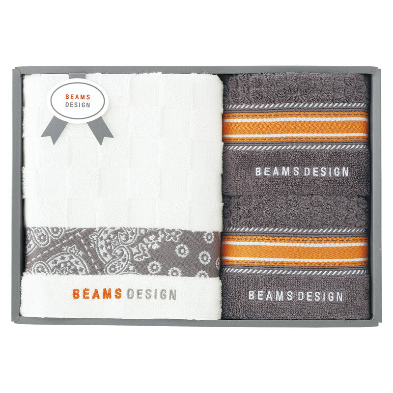Hand Towel, Handkerchief - BEAMS DESIGN チェッカーバンダナ バス1P・フェイスタオル2P（グレー）