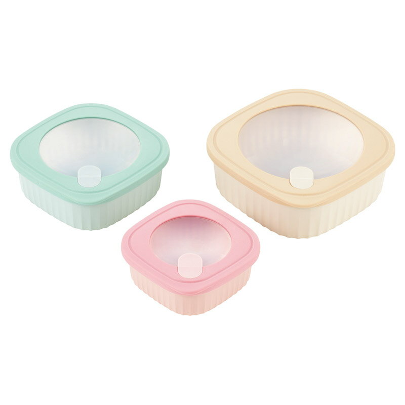 乐天商城 - 電子レンジ対応保存容器3pcセット