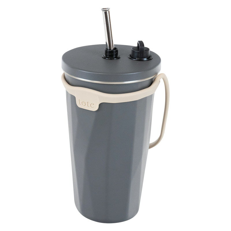 乐天商城 - トート ストローボトル570ml（チャコール）