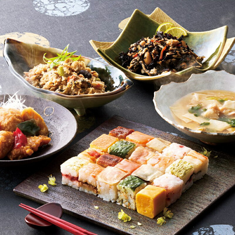 「梅の花」なみはや寿司と4種の和惣菜セット【商品引換券】【即納商品】