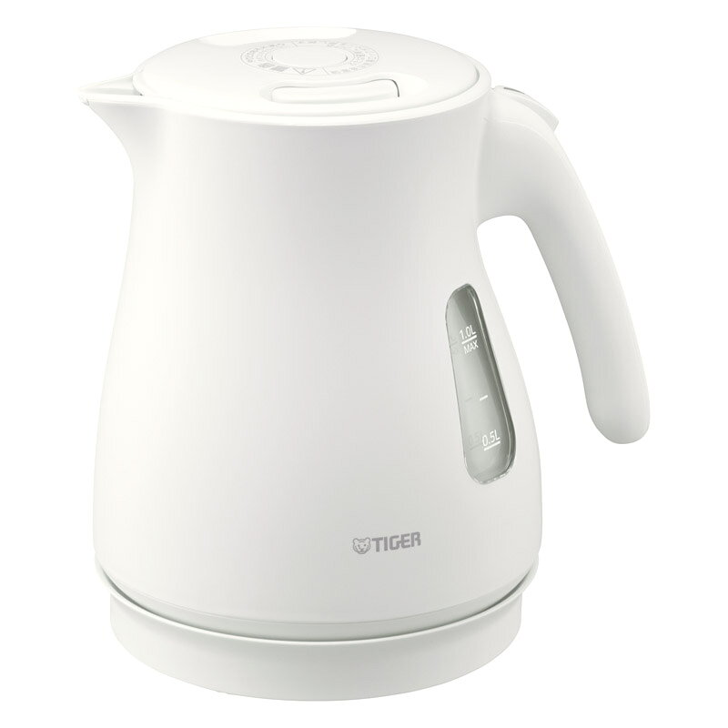 【商品説明】忙しいあなたにゆとりをもたらすスピード沸とう!!驚きの速さでお湯が沸かせるタイガーの電気ケトルです。●蒸気レス構造●本体二重構造●転倒お湯もれ防止構造・沸とうすると通電自動オフ・空だき防止・ワンタッチ給湯ロック搭載の安心・安全設計 【内容】本体（約1L）（約223×166×215mm）×1 【型番】PCV-A100WM 【材質】PP・ステンレス 【電源】AC100V-1300W 【箱サイズ】化粧箱：約187×220×205mm（入） 【箱入重量】約1.3kg 【原産国】ベトナム製