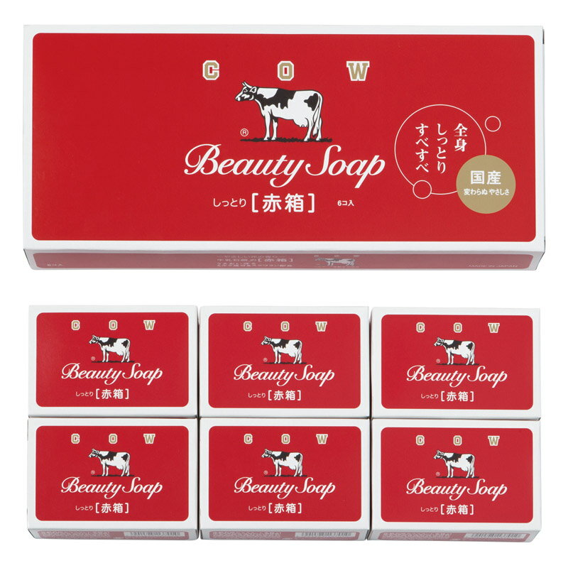 【商品説明】うるおいを守るミルク成分とスクワラン配合。しっとりすべすべのなめらか美肌に洗いあげます。お風呂上がりもふんわり続くやさしいローズ調の花の香り。 【内容】本体（90g）×6 【箱サイズ】化粧箱：約273×124×35mm（入） 【箱入重量】約640g 【原産国】日本製