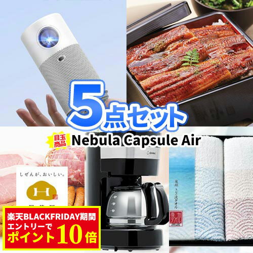 景品 5点 セット モバイルプロジェクター 一部商品引換券 | 二次会 忘年会 景品 ビンゴ セット お肉 目..