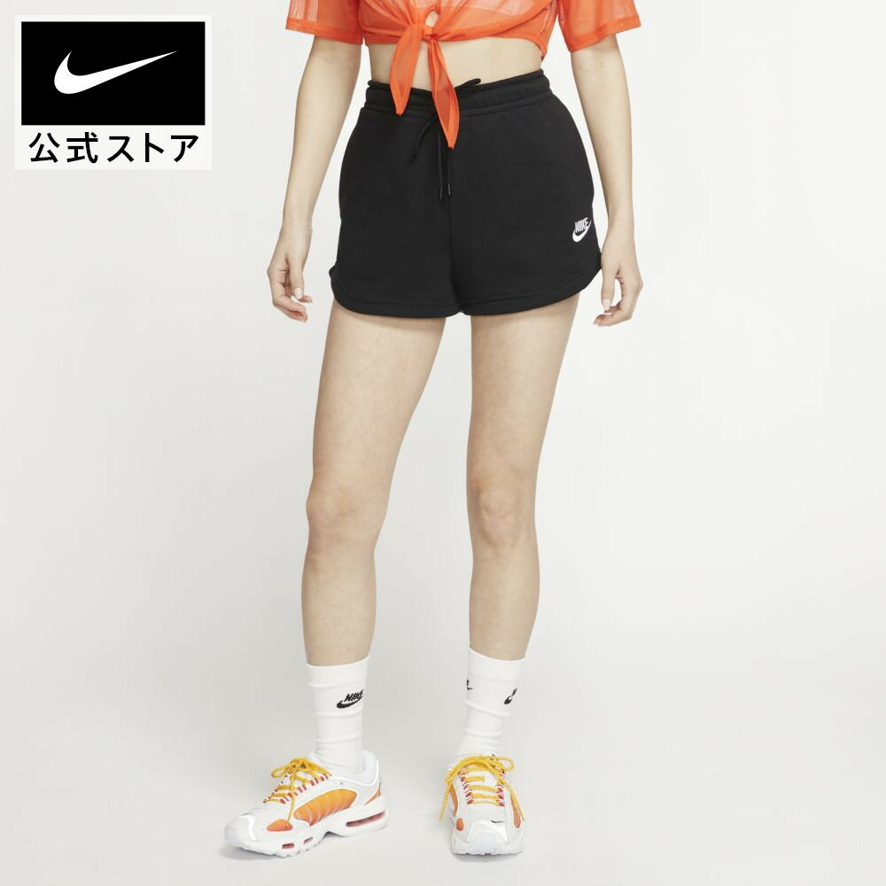 楽天NIKE 公式 楽天市場店ナイキウェア エッセンシャル ウィメンズ フレンチ テリー ショートパンツnike レディース teamsports cj2159-010 黒 白 プレゼント mt40 mtm 父の日 TS15