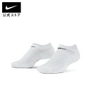 【15%OFFクーポン対象】ナイキ エブリデイ クッションド トレーニング ノーショウ ソックス (3足)nike ユニセックス 靴下 あったか 厚手 sportsac fitness sx7673-100 プレゼント 新生活 fpcpn15