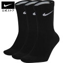 【30%OFF】ナイキ 3P コットン ライトウェイト クルー ソックス + モイスチャーマネージメントnike アクセサリー 靴下 sx4704-001 トレーニング プレゼント フィットネス 黒 白 mt30