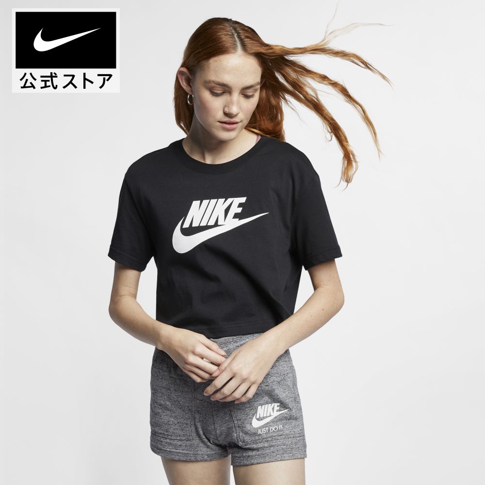 ナイキ Tシャツ レディース ナイキウェア エッセンシャル ウィメンズ フューチュラ クロップド Tシャツnike トップス ライフスタイル ウェア 半袖 SU23 bv6176-010 アウトドア 黒 白 cpn15 レディース 父の日 ギフト プレゼント