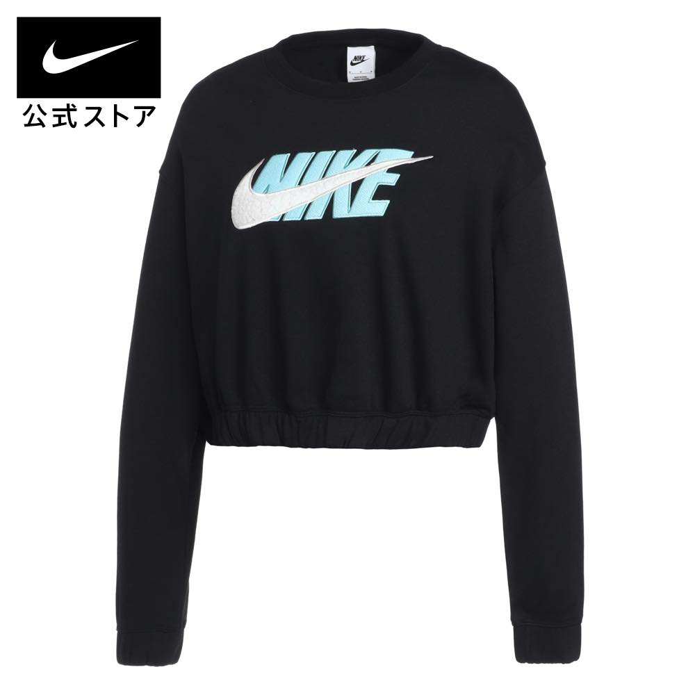 【70 OFF】ナイキウェア アイコン クラッシュ ウィメンズド フリース クルーnike トップス レディース dv7058-010 あったか 長袖 黒 母の日 ギフト プレゼント 45cpn mt70 mtm 父の日