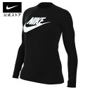 ナイキ ウィメンズ NSW ESNTL ICN FTRA L/S Tシャツnike ウェア トップス レディース ロングスリーブ dv6111-010 長袖 黒 白 ロンT 母の日 ギフト プレゼント