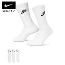 【15%OFFクーポン対象】ナイキウェア エブリデイ エッセンシャル クルー ソックス (3足)nike 靴下 サステナブル SU23 sportsac dx5025-100 トレーニング アウトドア 黒 白 fp15