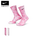 【30 OFF】ナイキ エブリデイ プラス クッションド タイダイ クルー ソックス (2足) nike 靴下 厚手 SU23 sportsac dm3407-913 あったか アウトドア 黒 ピンク 15cpn mt30