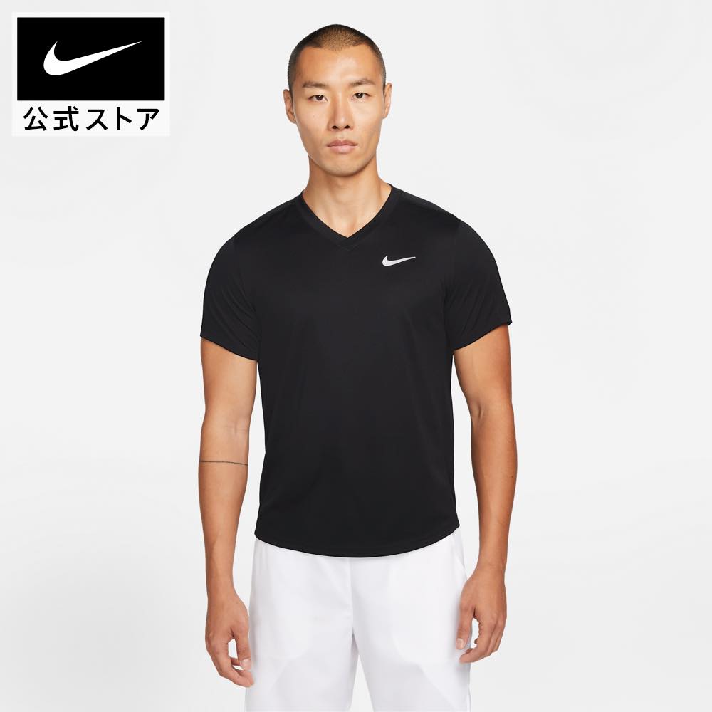 ナイキコート Dri-FIT ビクトリー メンズ テニストップnike SU23 ウェア Tシャツ メンズ ドライフィット 通気性 cv3153-010 半袖 部活 黒 白 cpn15 父の日 ギフト プレゼント