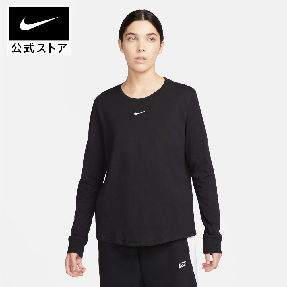 ナイキ ペアTシャツ 【50%OFF】ナイキ スポーツウェア プレミアム エッセンシャル ウィメンズ ロングスリーブ Tシャツnike HO23 fb2605-010 レディース アウトドア 長袖 黒 プレゼント mt50 mtm 父の日