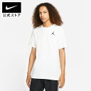 ジョーダン ジャンプマン メンズ ショートスリーブ Tシャツ NIKE バスケットボール ジョーダン ウェア トップス Tシャツ NBA Mens Jordan air クラシック コットン ホワイト 刺繍 洗濯機洗い可能 FA24