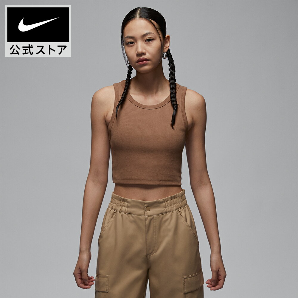 ジョーダン ウィメンズタンクトップ NIKE バスケットボール ジョーダン ウェア トップス NBA Womens Jordan ナイキ エア ノースリーブ 肩出し コットン ポリエステル ブラウン 万能アイテム FA24のサムネイル