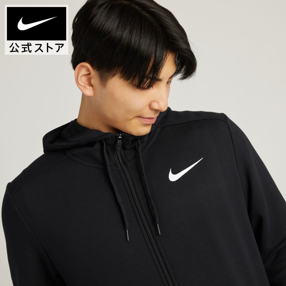 ナイキ Dri-FIT メンズ フルジップ トレーニングパーカーnike ジム teamsports 通気性 cj4318-010 フィットネス ウェア 黒 白 25cpn mt40 mtm