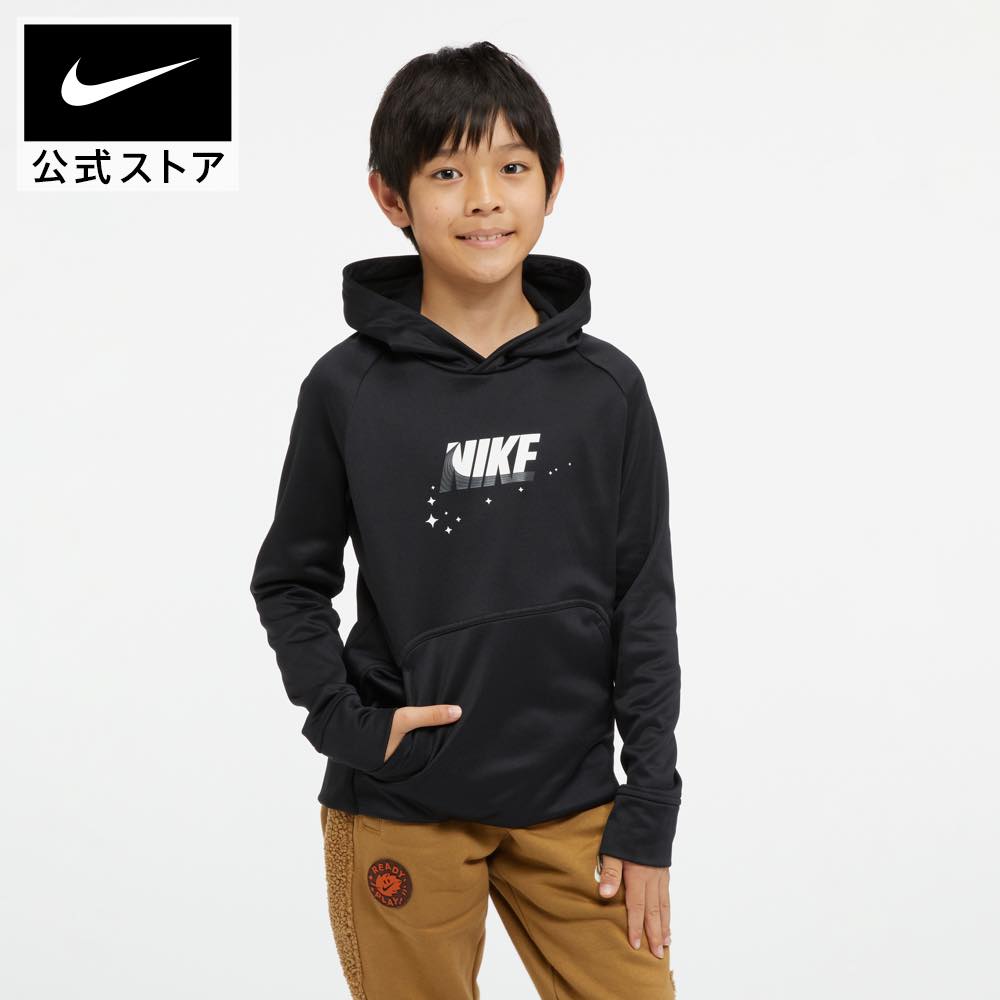 楽天NIKE 公式 楽天市場店ナイキ YTH TF グラフィック 1 プルオーバー L/S フーディnike HO23 dq9037-010 キッズ ジュニア 長袖 部活 通学 ウェア 黒 白 パーカー 男の子 mt20