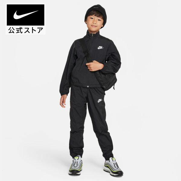 ナイキ Nike K NSW TRACKSUIT POLY FZ ジュニアトレーニングウェア上下セット FD3067-010(ブラック/ブラック/ホワイト)