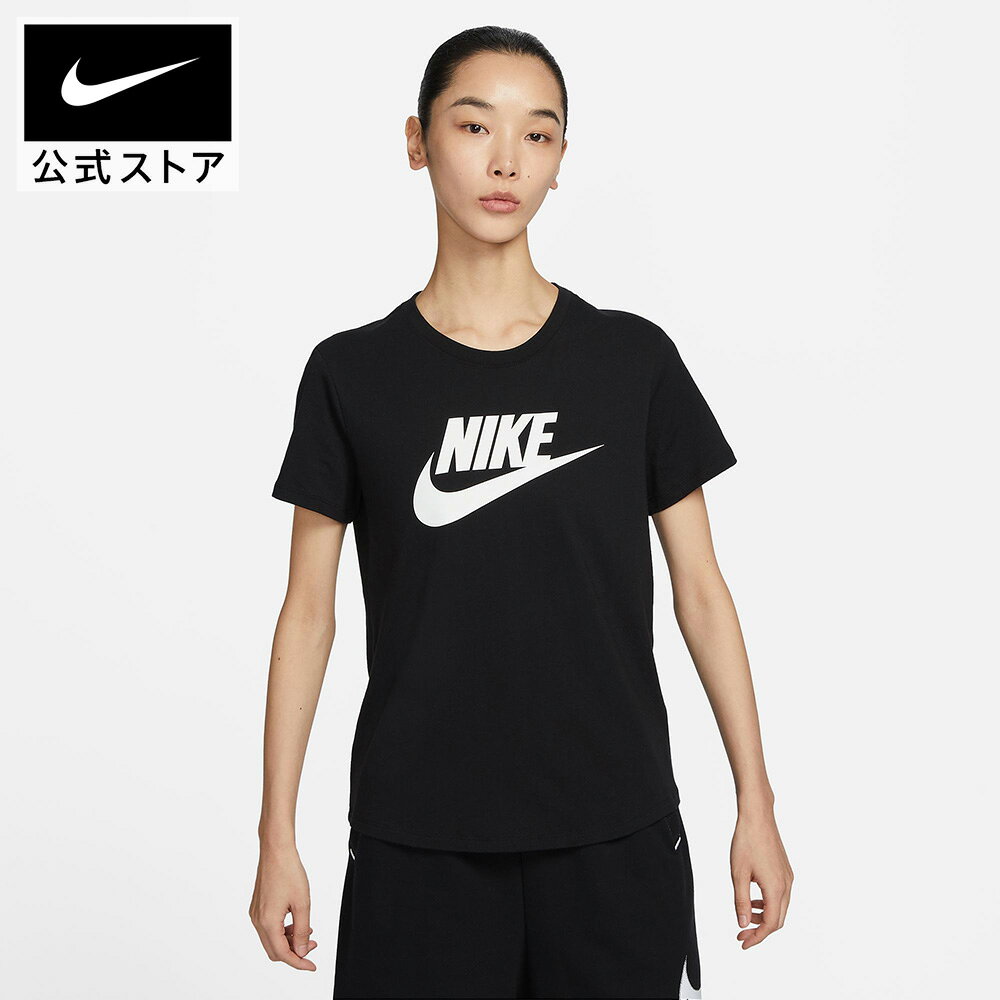 乐天商城 - ナイキ ウィメンズ NSW エッセンシャル ICN FTRA S/S Tシャツ NIKE ライフスタイル ウェア トップス Tシャツ レディース SU23 dx7907-010 アウトドア 半袖 黒