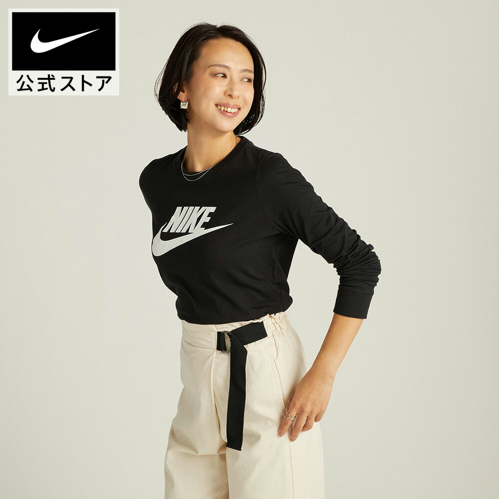 【春夏ウェア30%オフ/2BUY40%オフCPN対象 5.9 20:00〜5.13 23:59】ナイキ ウィメンズ NSW ESNTL ICN FTRA L/S Tシャツ NIKE ウェア トップス レディース ロングスリーブ dv6111-010 長袖 黒 ロンT