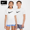ナイキ YTH DF LGD スウッシュ ハイブリッド S/S Tシャツ NIKE ジュニア キッズ 女の子 男の子 トップス 半袖 クルーネック 白 ホワイト...