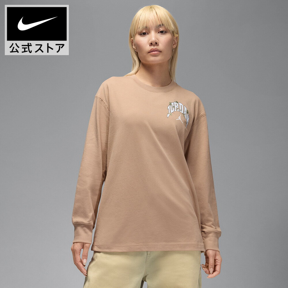ウィメンズ ウィメンズ ジョーダン BRK OS GFX RLT L/S Tシャツ NIKE レディース トップス 長袖 ロングスリーブシャツ ロンT Jordan リアルツリー オーバーサイズ 快適 コットン100％ XS-2XL HO25