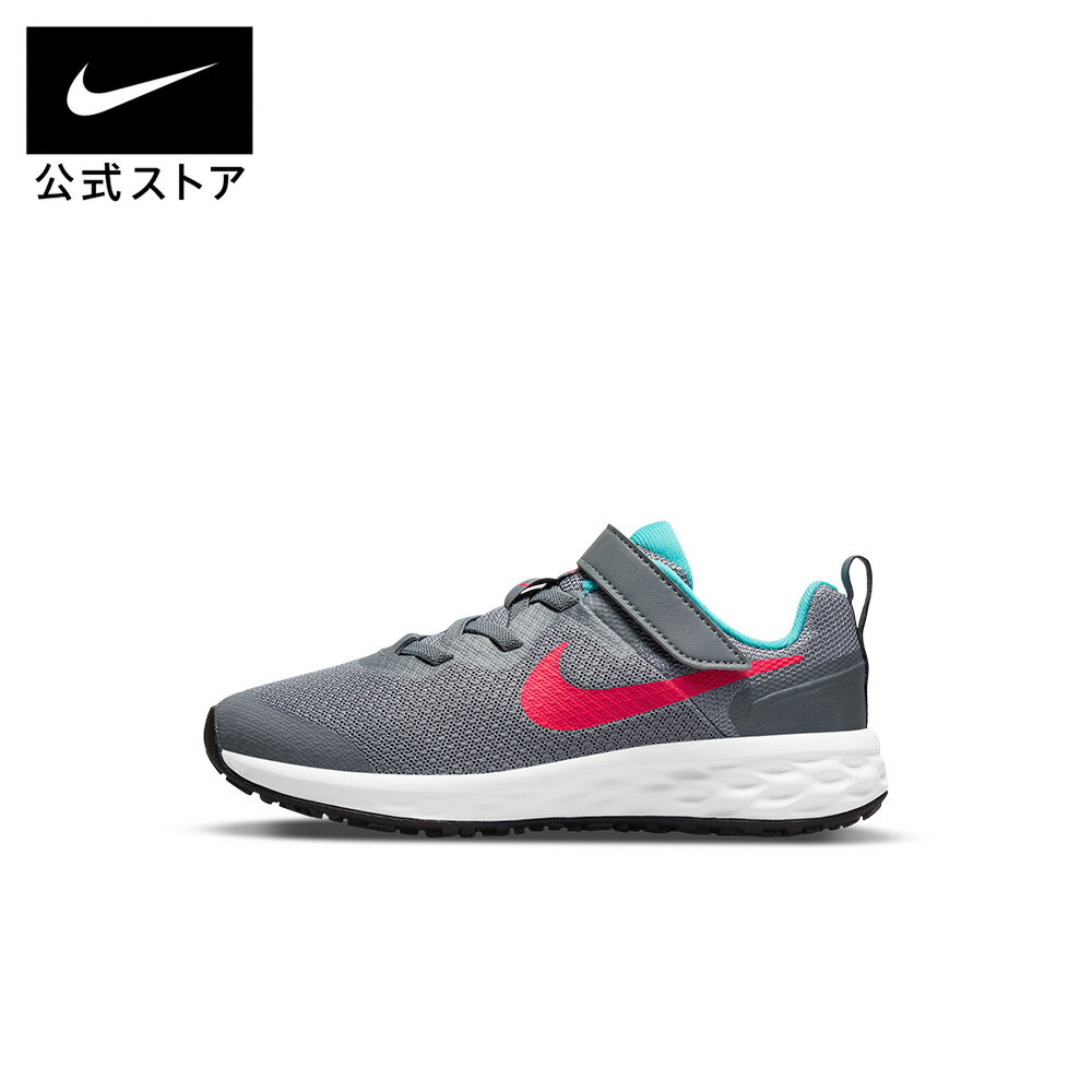 乐天商城 - 【ランニングシューズ30%オフ/2buy50%オフCPN対象 5.14 0:00〜5.16 1:59】ナイキ レボリューション 6 リトルキッズシューズ NIKE キッズ 子供用 男の子 スニーカー ランニング 散歩 運動 軽量 通気性 通園 通学 外遊び 公園 着脱簡単 灰色 グレー 16.5cm-22cm SU26