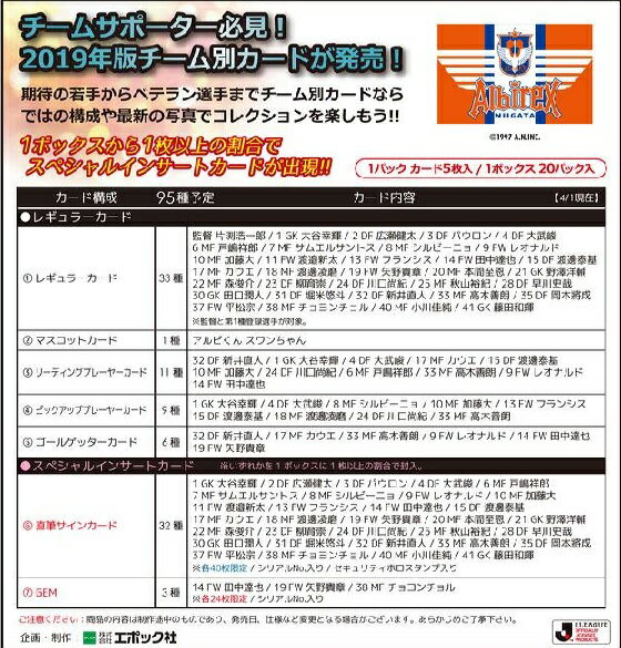 樂天商城 - 2019 Jリーグ チームエディションメモラビリア アルビレックス新潟 BOX（送料無料）