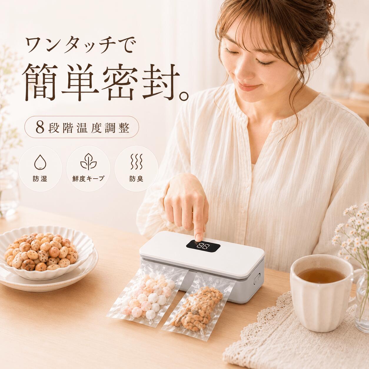 ヒートシーラー ミニシーラー フードシーラー 充電式 ハンディシーラー 予熱不要 マグネット USB充電 8段階モード 6段階モード コンパクト ミニ 小さめ 収納 クラフト用 ヒートシーラー 真空保存