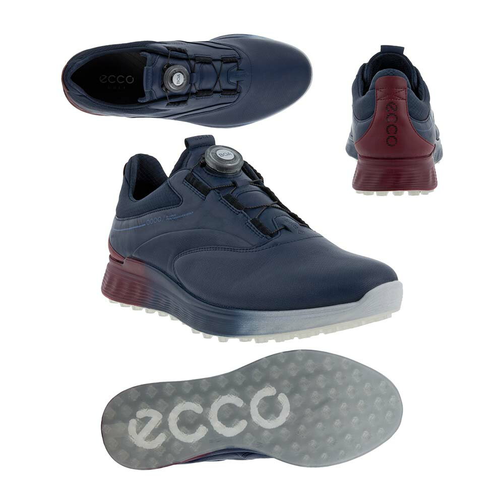 メーカー名 エコー（ecco） 基本仕様 素材アッパー：天然皮革with GORE-TEX（R）（防水仕様）、ミッドソール：PU、アウトソール：TPU 鋲・ソールスパイクレス 取扱いサイズEU40（JP25．0cm相当）、EU41（JP25．5cm相当）、EU42 （JP26．0cm相当）、EU43 （JP26．5cm相当） 取扱いカラー（60617）MARINE/MORILLO/MARINE 取扱い一覧 カラー サイズ EU39（JP24．5cm相当） マリン/モリロ マリン/モリロ EU39（JP24．5cm相当） EU40（JP25．0cm相当） マリン/モリロ マリン/モリロ EU40（JP25．0cm相当） EU41（JP25．5cm相当） マリン/モリロ マリン/モリロ EU41（JP25．5cm相当） EU42（JP26．0cm相当） マリン/モリロ マリン/モリロ EU42（JP26．0cm相当） EU43（JP26．5cm相当） マリン/モリロ マリン/モリロ EU43（JP26．5cm相当） EU44（JP27．5cm相当） マリン/モリロ マリン/モリロ EU44（JP27．5cm相当） 商品説明 【お買い得品】スウィング時の安定性と快適な履き心地を実現した快適さをきわめた新機軸のハイブリッドゴルフシューズ。 ●つま先・中足部・かかと部分にそれぞれ硬度の異なるPUを一体成型したZONAL FLUIDFORM（TM）搭載。●防水・透湿機能に優れるGORE-TEXRを搭載。●エコー社製造のなめらかで通気性に優れたフルグレインレザーをアッパーに採用。●あらゆる斜面においてすぐれたグリップ力を発揮するE-DTS（R）アウトソール。●BOA（R）フィットシステムにより簡単な調整と着脱が可能。●FLUIDFORM（TM）（フルイドフォルム-ECCOの快適さの核、人間工学に基づく足のカーブを反映した絶妙なフィット感）によるソールと、エコー社タナリーで製造された高品質プレミアムレザーが相まって他にはない快適な履き心地を実現しました。