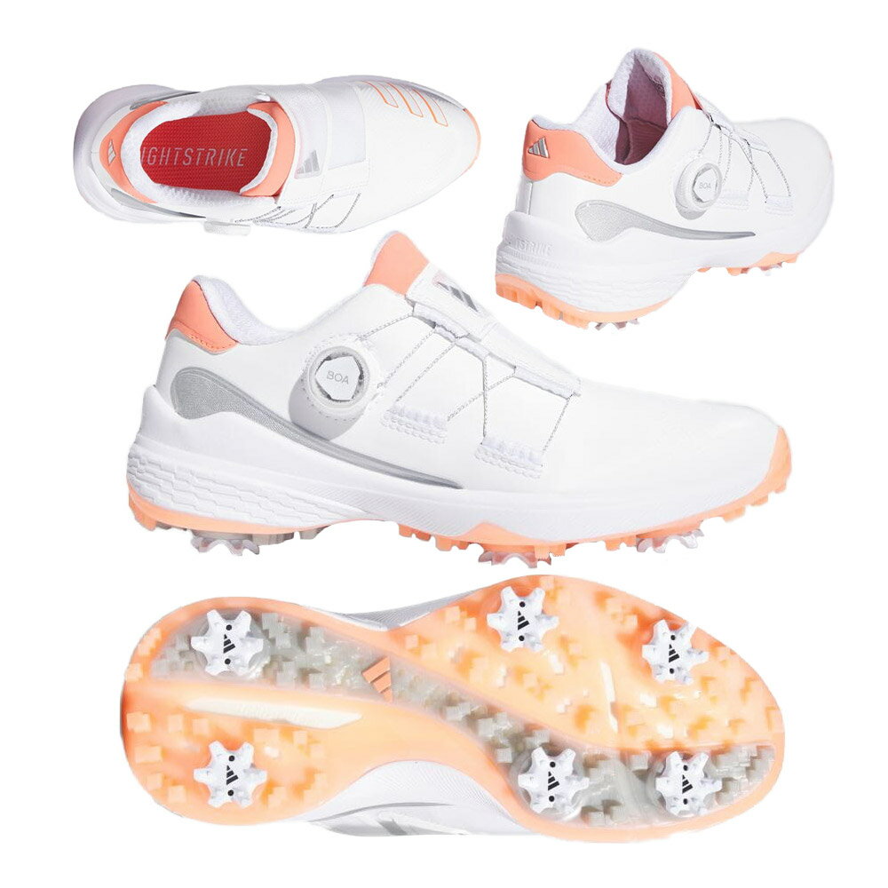 アディダス（Adidas） ZG23 Boa レディース ソフトスパイクシューズ HP2225 ホワイト/コーラル/シルバー