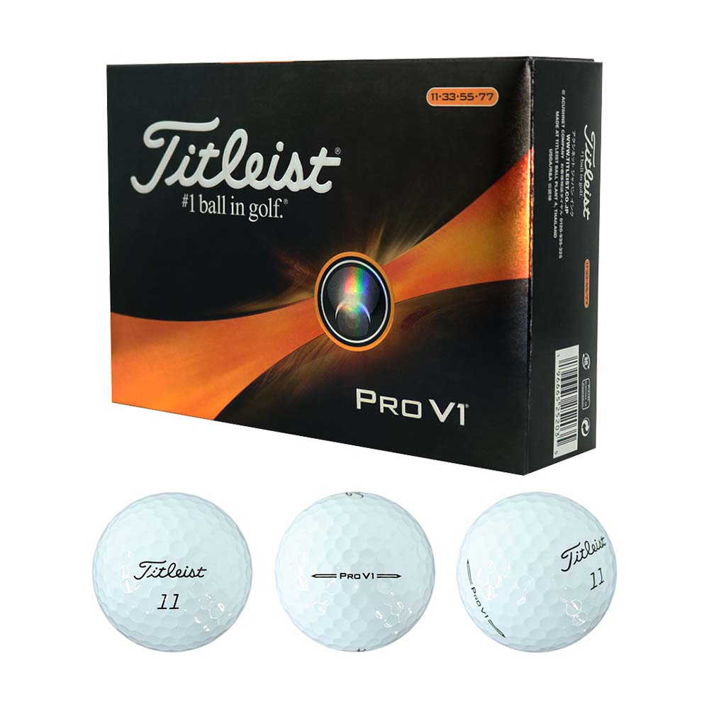 タイトリスト（Titleist） Pro V1 ボール （ダブルナンバー） ホワイト 1ダース 2023