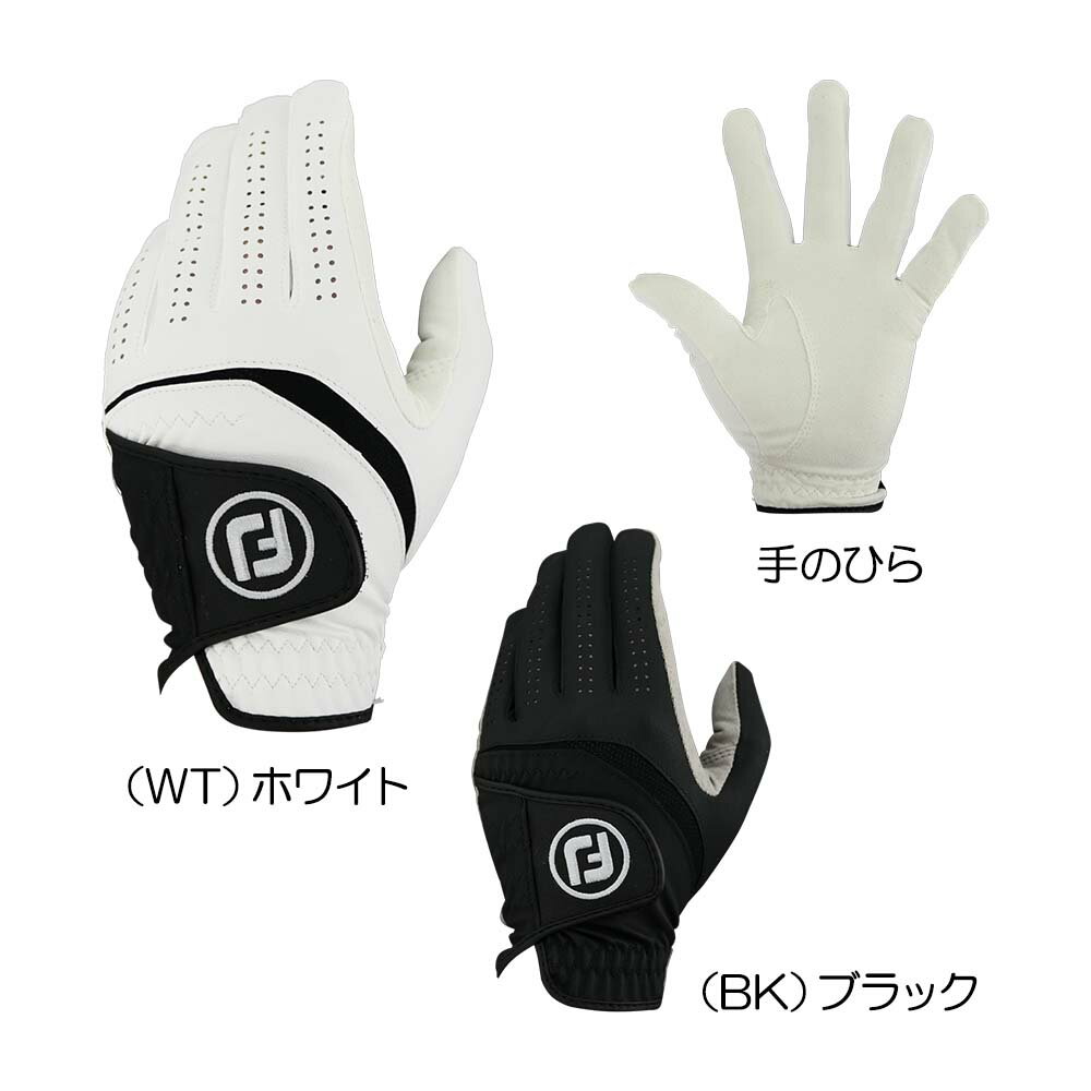 メーカー名 フットジョイ（FOOTJOY） 基本仕様 素材手のひら部：ポリエステル（ナノフロント）、手の甲部：合成皮革 タイプ左手装着用 サイズ21～26cm 取扱いカラー（WT）ホワイト、（BK）ブラック 取扱い一覧 カラー サイズ タイプ 21/左手用 WT ホワイト WT ホワイト 21 左手用 22/左手用 WT ホワイト WT ホワイト 22 左手用 23/左手用 WT ホワイト WT ホワイト 23 左手用 24/左手用 WT ホワイト WT ホワイト 24 左手用 25/左手用 WT ホワイト WT ホワイト 25 左手用 26/左手用 WT ホワイト WT ホワイト 26 左手用 21/左手用 BK ブラック BK ブラック 21 左手用 22/左手用 BK ブラック BK ブラック 22 左手用 23/左手用 BK ブラック BK ブラック 23 左手用 24/左手用 BK ブラック BK ブラック 24 左手用 25/左手用 BK ブラック BK ブラック 25 左手用 26/左手用 BK ブラック BK ブラック 26 左手用 商品説明 厚手ナノフロントを採用。しっかりホールド、タフに握れる。初の 厚手ナノグローブ。厚手ナノフロントの採用により、雨でも強力なグリップ力、しっかり握れる厚手で雨でも強力なグリップ力を提供する。【特長】●手の甲部：ソフトでフィット感に優れた合成皮革。●ナノフロント（手のひら部分）。最厚手、高いグリップ力、高い耐久性。●ワイドベルクロストラップ（ベルクロ部分）。高いホールド感を実現。●パワーネットメッシュ（ナックル部分）。優れた伸縮性と通気性を実現。