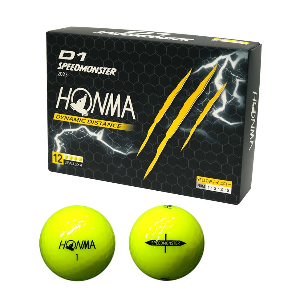 本間ゴルフ（HONMA） D1 スピードモンスター ボール BT2302 イエロー 1ダース