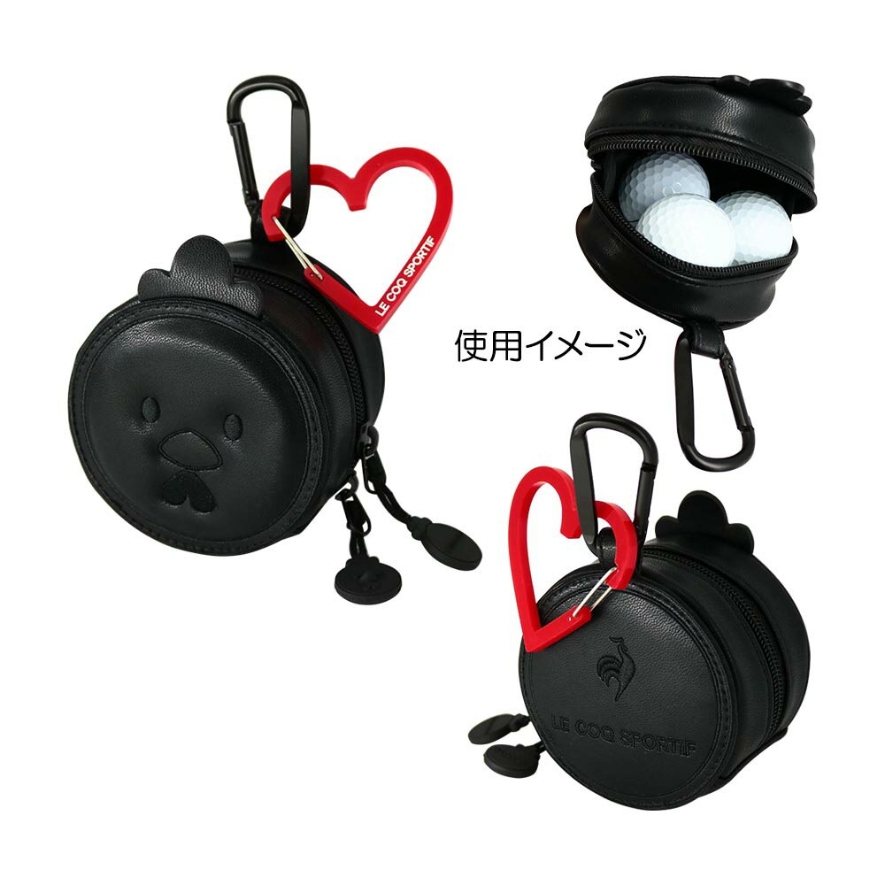 ルコック(le_coq_sportif) ブラックキャラクター レディースボールホルダー(3個用) ハートカラビナ付き LG4FBZ11L 2024
