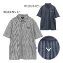 キャロウェイ(Callaway) かざあなメッシュストライププリントシャツ C25134118 メンズゴルフウェア 春夏 2025