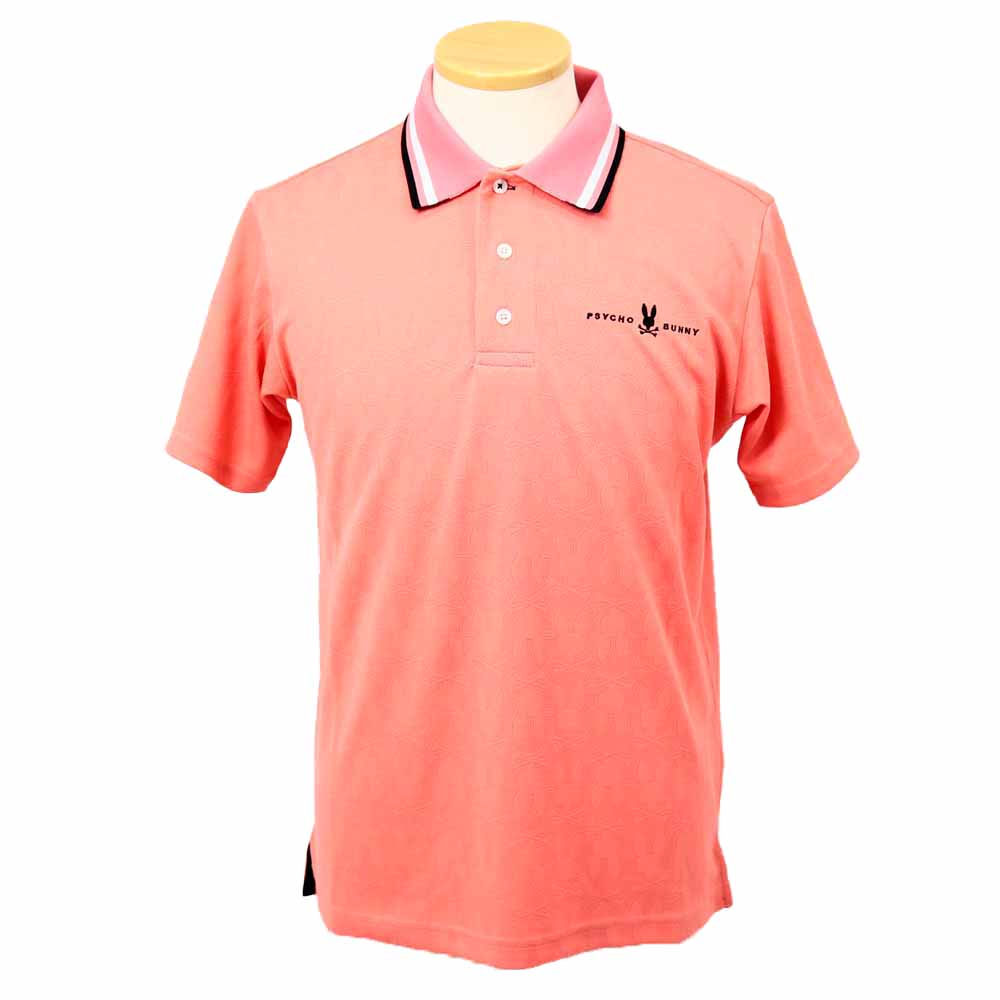 サイコバニー（PsychoBunny） シルエットバニージャガード 半袖ポロシャツ GF571 メンズゴルフウェア 春夏 2025