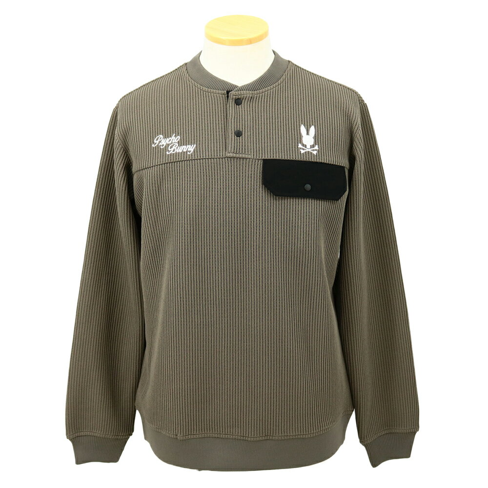 サイコバニー（PsychoBunny） モダングラフィック ヘンリーネックニットジャージ GF652 メンズウェア 25 秋冬モデル