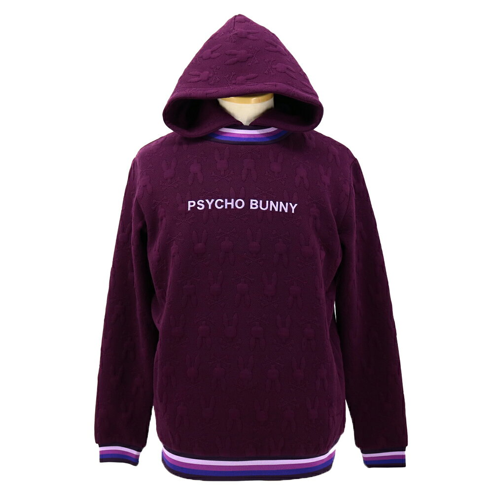 サイコバニー（PsychoBunny） 膨れジャガードバニーロゴスウェットパーカ GF644 メンズウェア 25 秋冬モデル