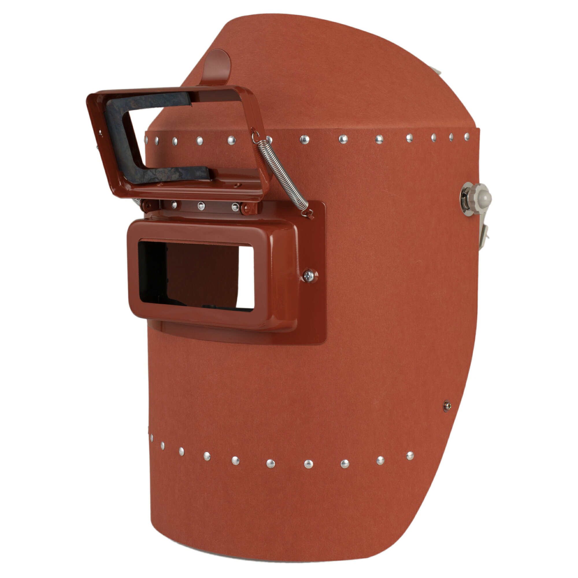 NIKKO【日本光器製作所】溶接面NS-8A　バルカナイズドファイバー製　直接頭にかぶるプラバンドタイプ　開閉窓【熔接・溶断・保護・建築・造船・建設・工場・工事・製造・組立】