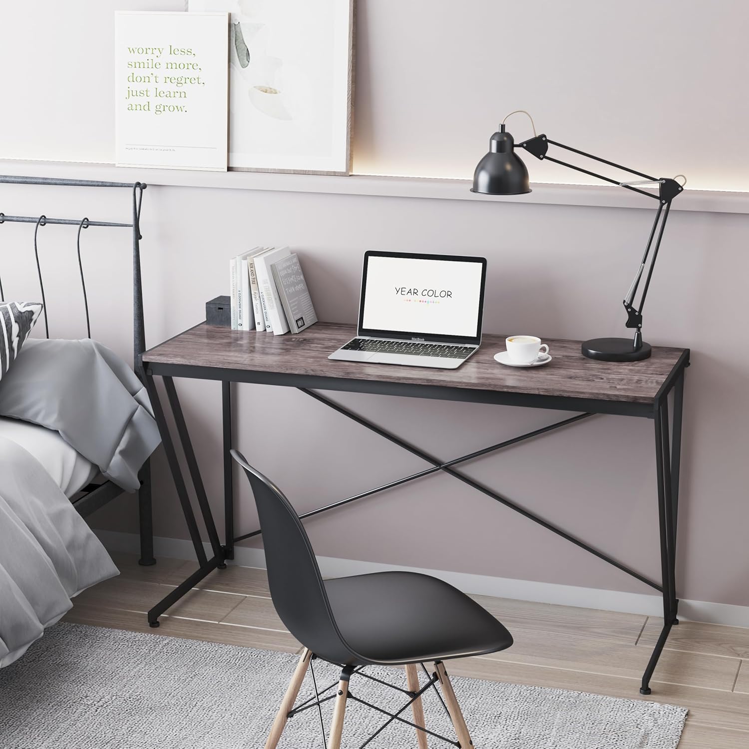 パソコンデスク 折りたたみ 幅100cm 奥行50cm PCデスク 学習机 ワークデスク 組立簡単 耐荷重135kg アンティークブラウン